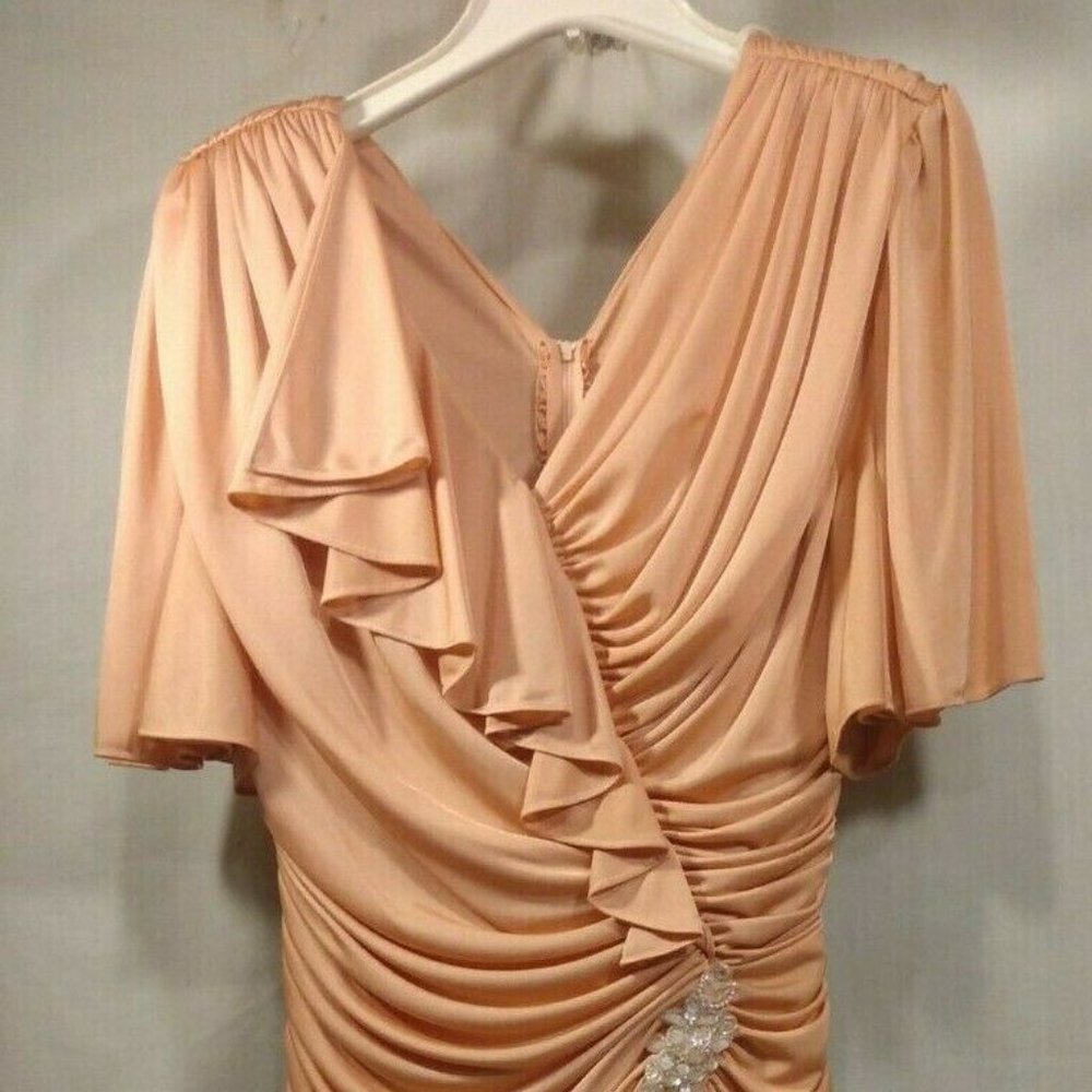 Vintage Filigree Dress Cocktail Pink Sequin Floral
